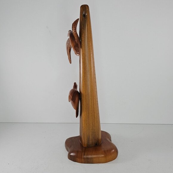 Hand-Carved Cypress Wood Duck Flying Sculpture By Cliff Mire 1999 - Picture 4 of 8